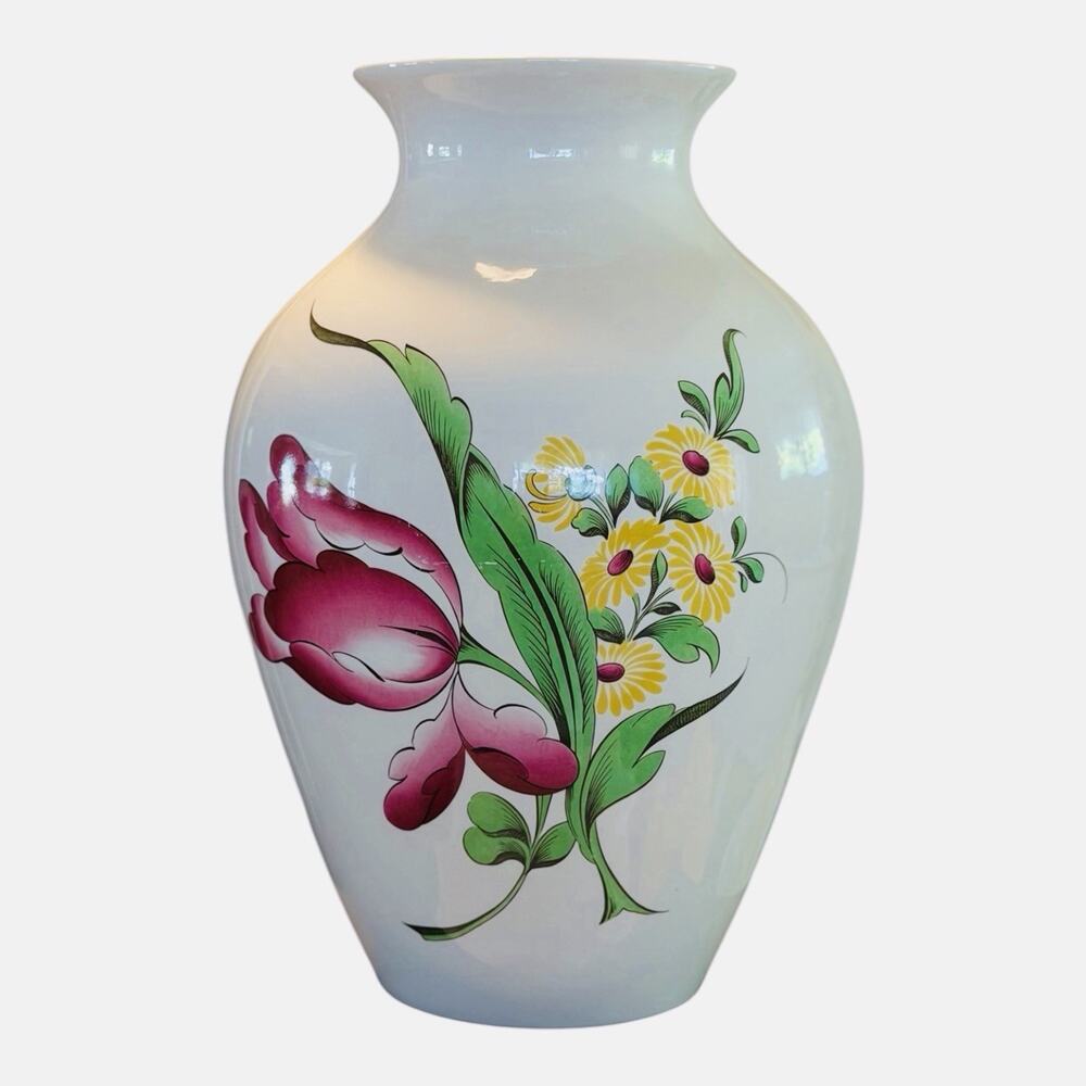 Vintage Spode Earthenware 10" Vase Marlborough Sprays Floral Motif Retired